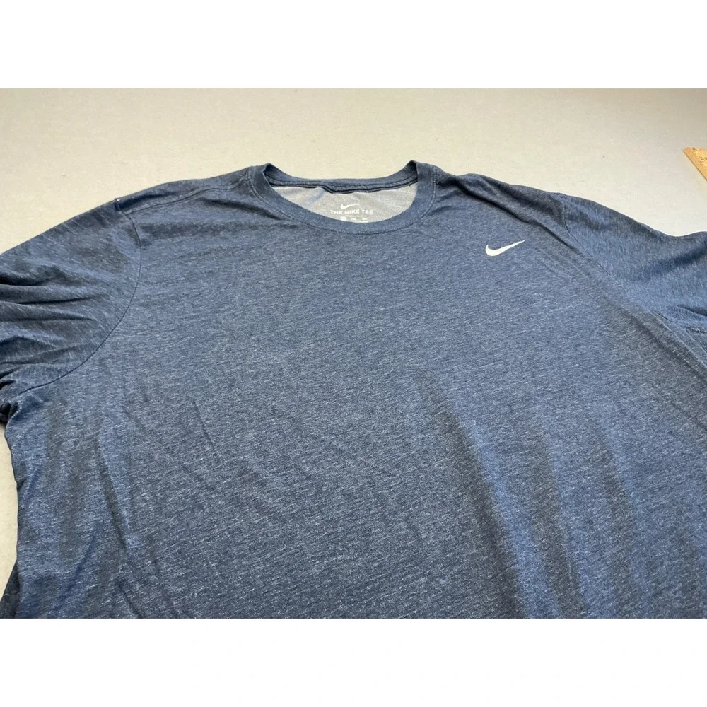Nike T-Shirt Blue Heathered Short Sleeve Swoosh Logo 2XL Athletic AR6029-473